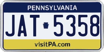 PA license plate JAT5358