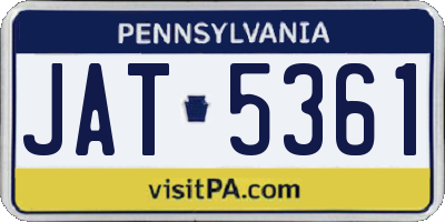 PA license plate JAT5361
