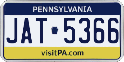 PA license plate JAT5366
