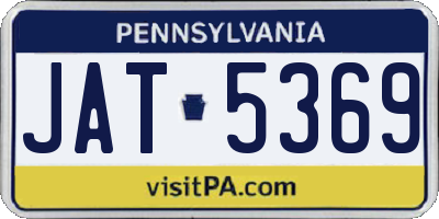 PA license plate JAT5369