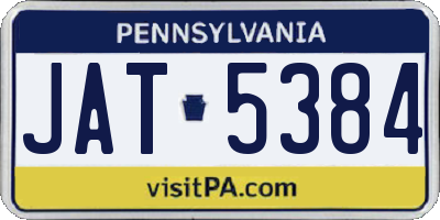 PA license plate JAT5384