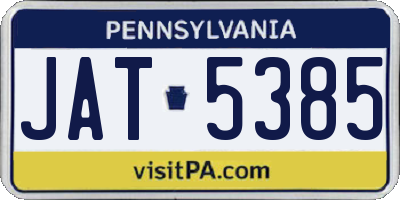 PA license plate JAT5385