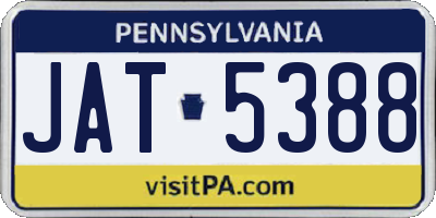 PA license plate JAT5388
