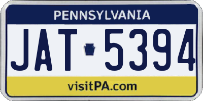 PA license plate JAT5394