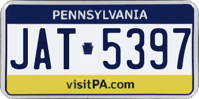 PA license plate JAT5397
