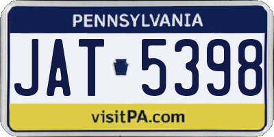 PA license plate JAT5398