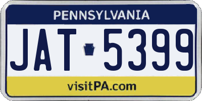 PA license plate JAT5399