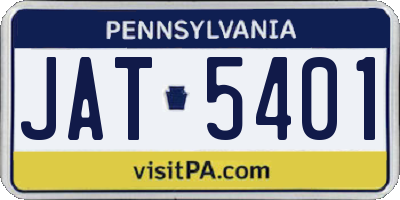 PA license plate JAT5401