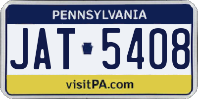 PA license plate JAT5408