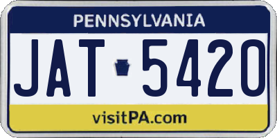 PA license plate JAT5420