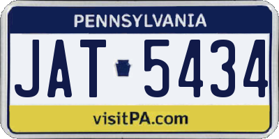 PA license plate JAT5434