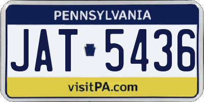 PA license plate JAT5436