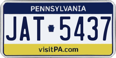 PA license plate JAT5437
