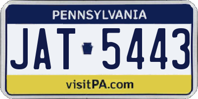 PA license plate JAT5443