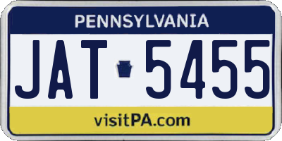 PA license plate JAT5455