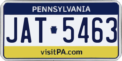 PA license plate JAT5463