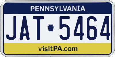 PA license plate JAT5464