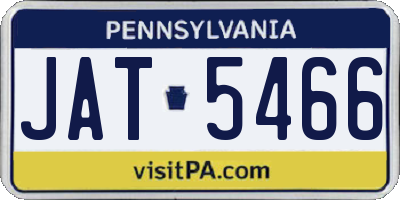 PA license plate JAT5466