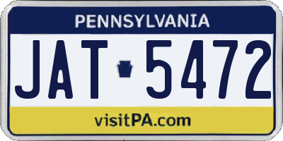 PA license plate JAT5472