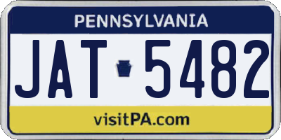 PA license plate JAT5482