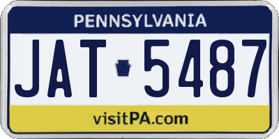 PA license plate JAT5487