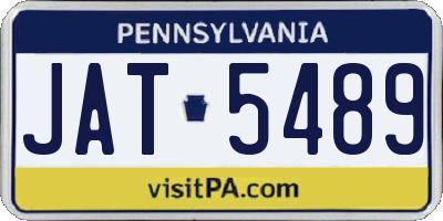 PA license plate JAT5489