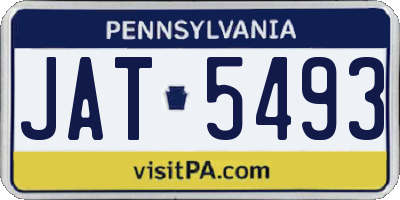 PA license plate JAT5493