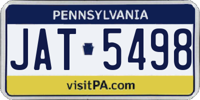 PA license plate JAT5498