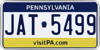 PA license plate JAT5499