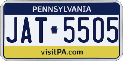PA license plate JAT5505