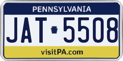 PA license plate JAT5508