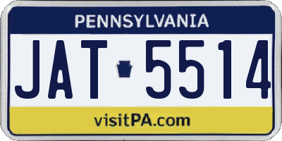 PA license plate JAT5514
