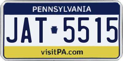 PA license plate JAT5515