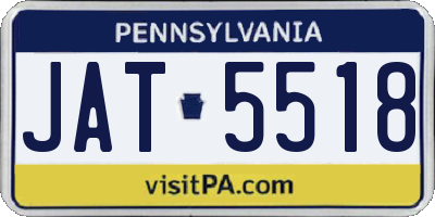 PA license plate JAT5518