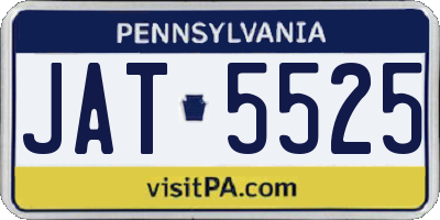 PA license plate JAT5525
