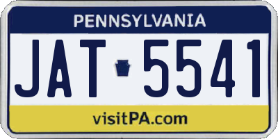 PA license plate JAT5541