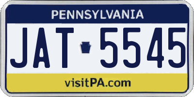 PA license plate JAT5545