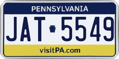PA license plate JAT5549