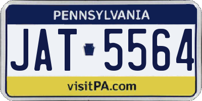 PA license plate JAT5564