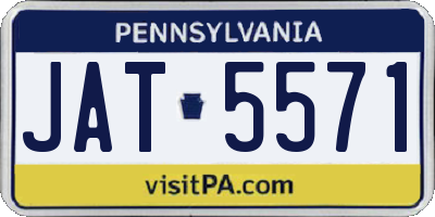 PA license plate JAT5571
