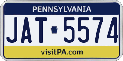 PA license plate JAT5574