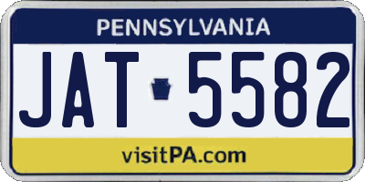 PA license plate JAT5582
