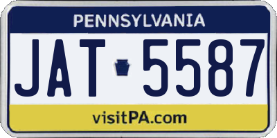 PA license plate JAT5587