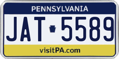 PA license plate JAT5589
