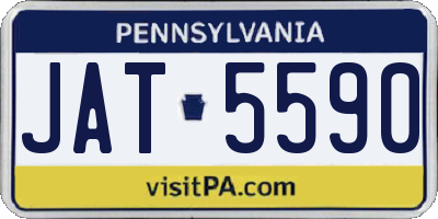PA license plate JAT5590