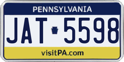 PA license plate JAT5598