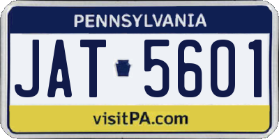 PA license plate JAT5601