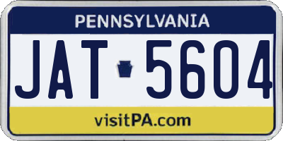 PA license plate JAT5604