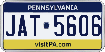 PA license plate JAT5606