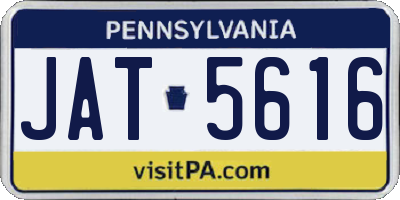 PA license plate JAT5616